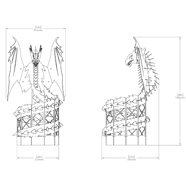 3D Dragon Firepit