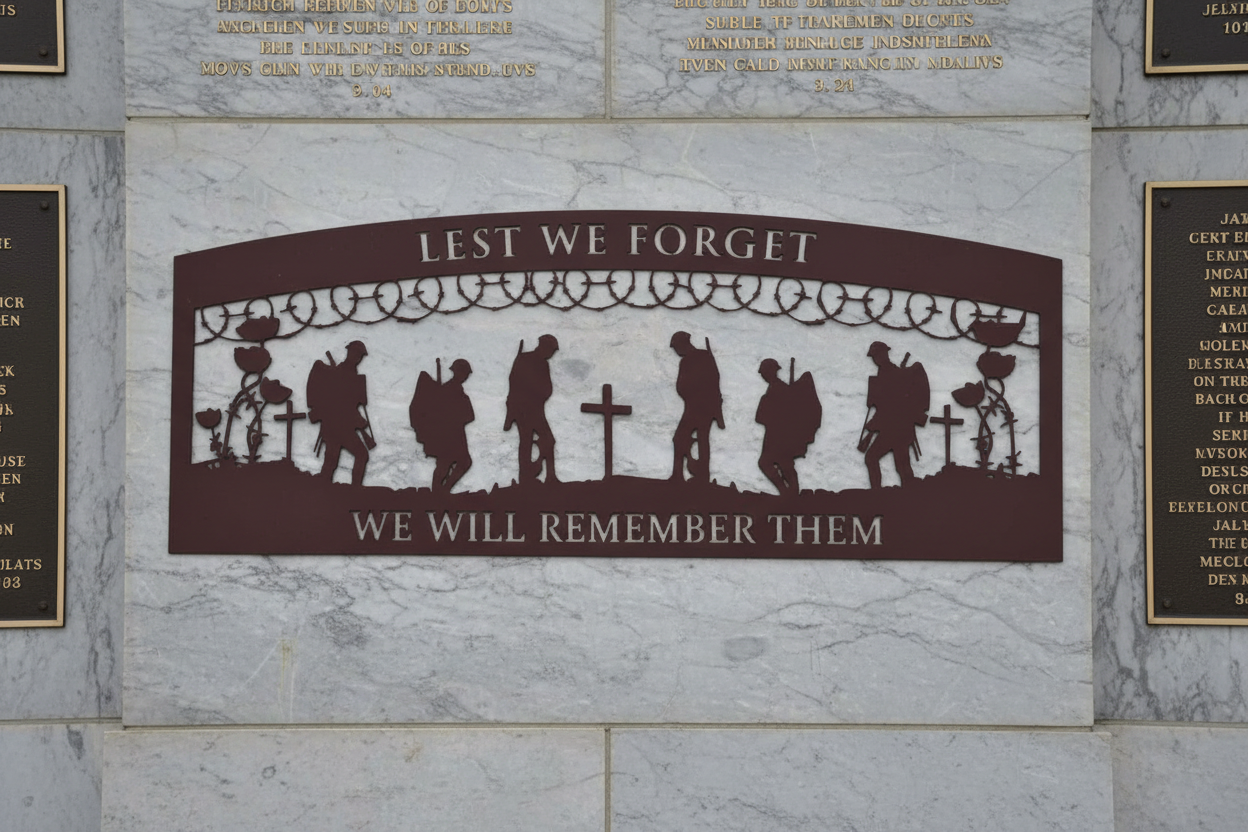 Lest We Forget We Remember Them Metal Art