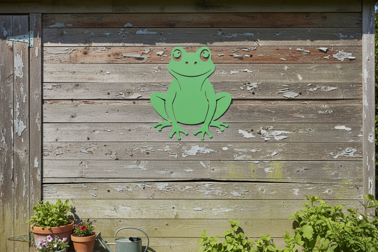 Green Frog Metal Wall Art