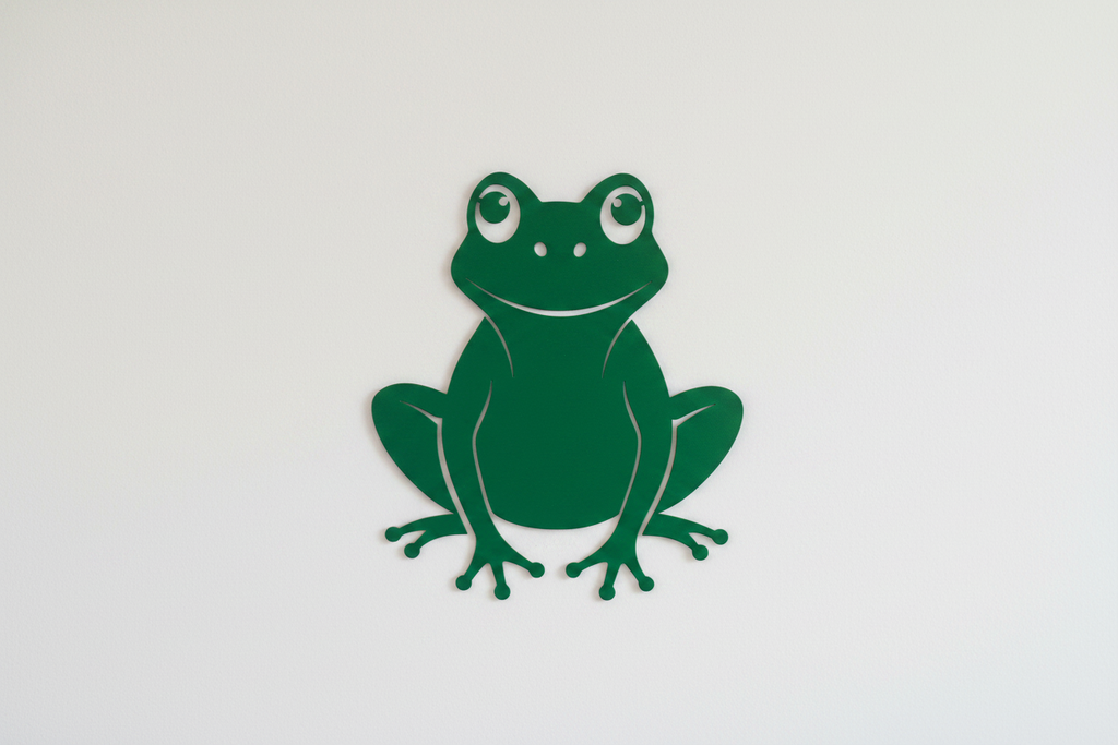 Green Frog Metal Wall Art