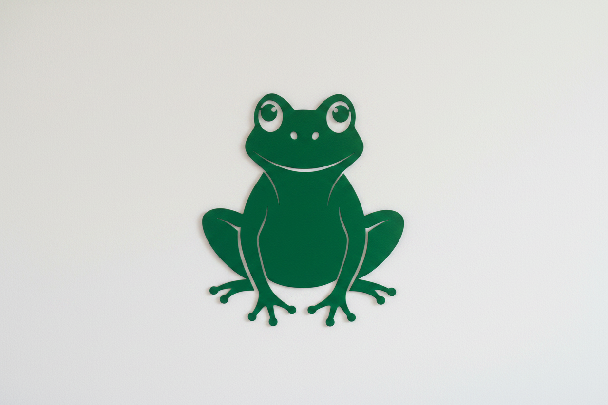 Green Frog Metal Wall Art