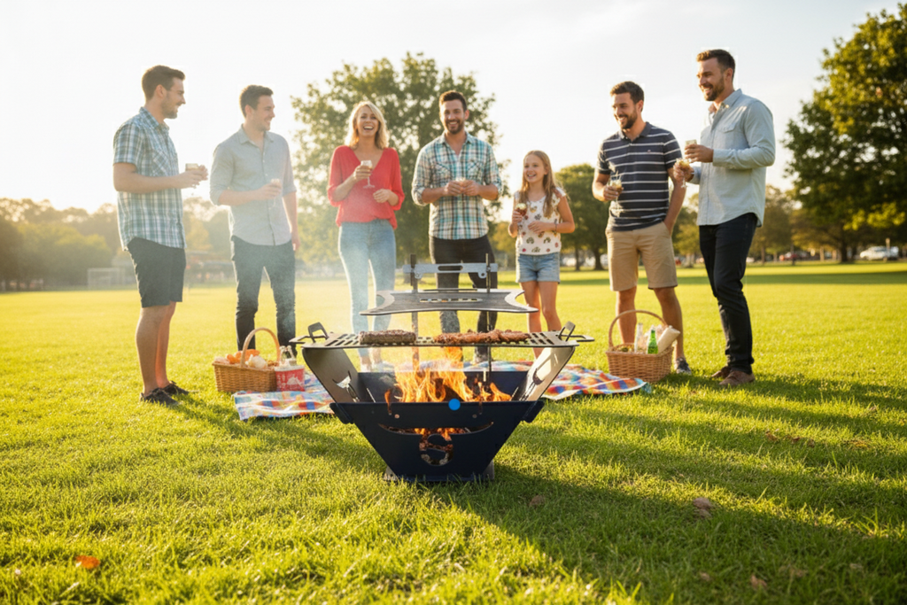 JB Hi-Low Outdoor Compact Firepit/BBQ