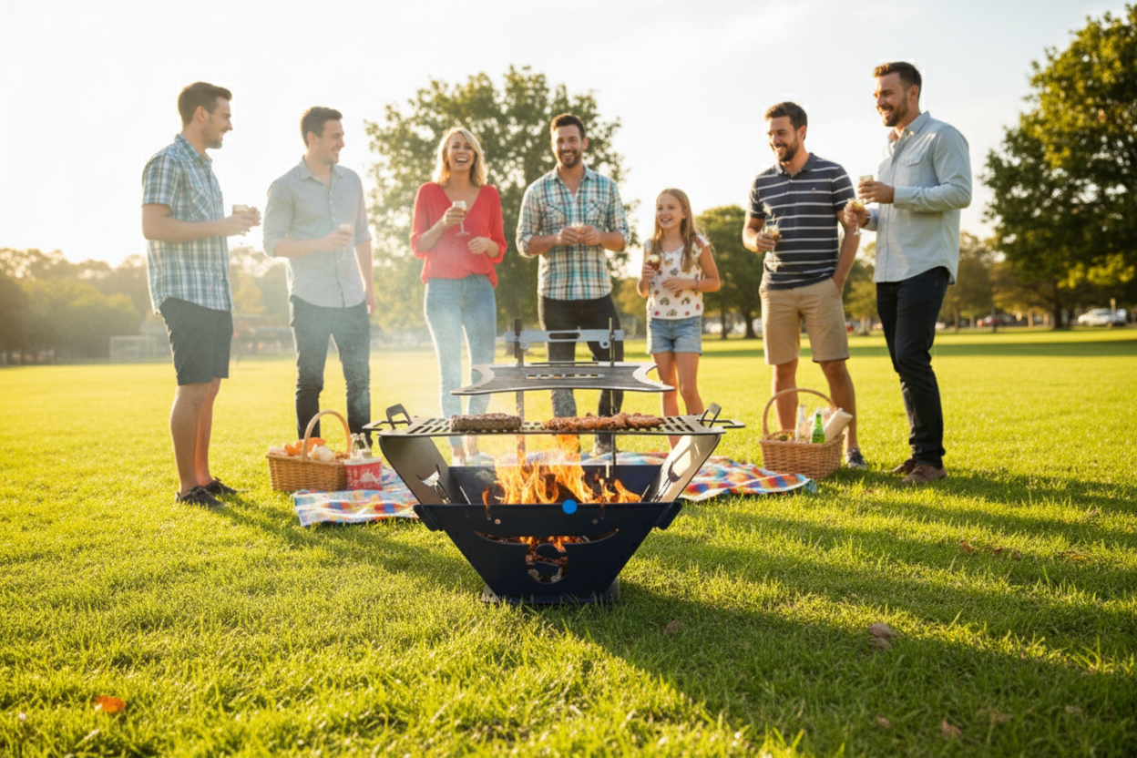 JB Hi-Low Outdoor Compact Firepit/BBQ