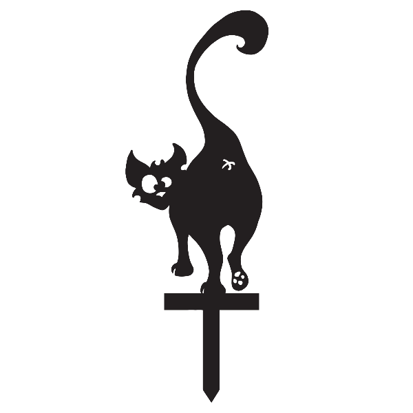 Black Cat Garden Stake