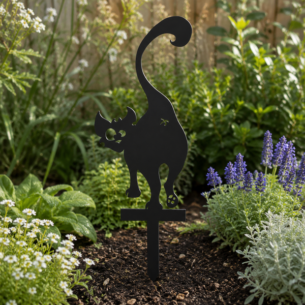Black Cat Garden Stake