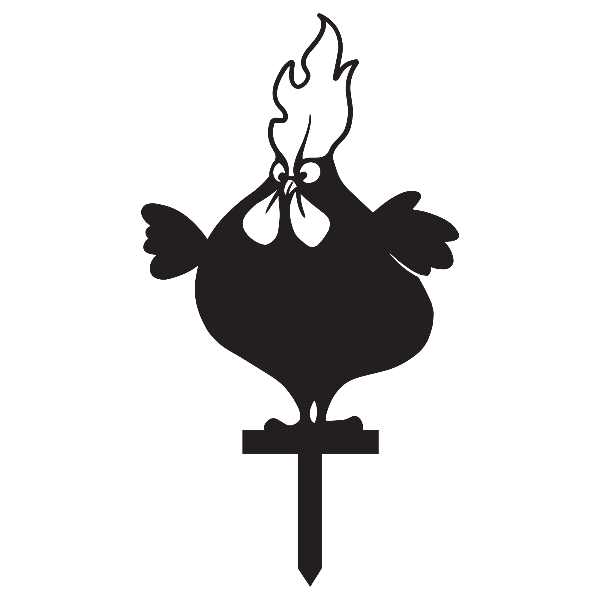 Bulging Chicken Garden Stake