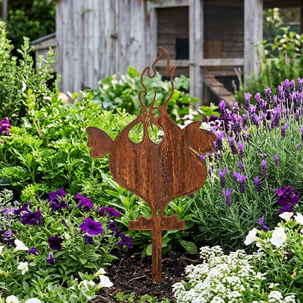 Bulging Chicken Garden Stake