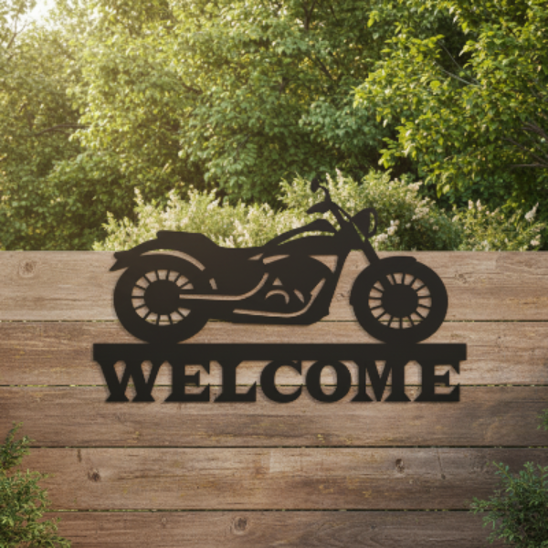 Motorcycle Welcome Metal Art