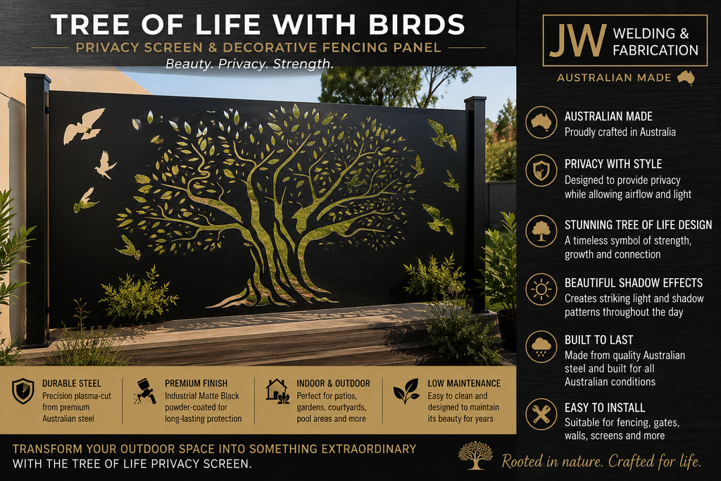 Tree of Life with Birds Privacy Screen & Decorative Fence Panel