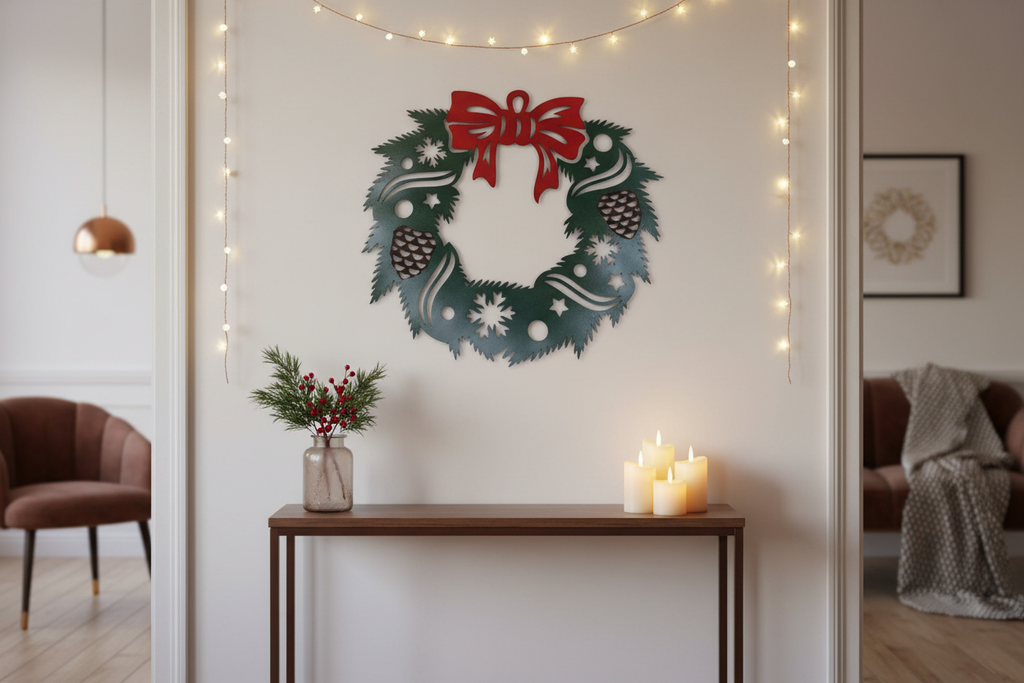 Christmas Wreath Metal Art