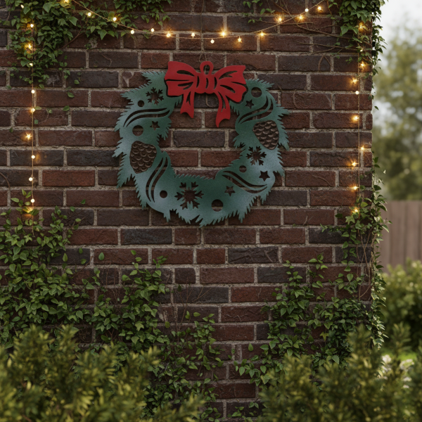 Christmas Wreath Metal Art