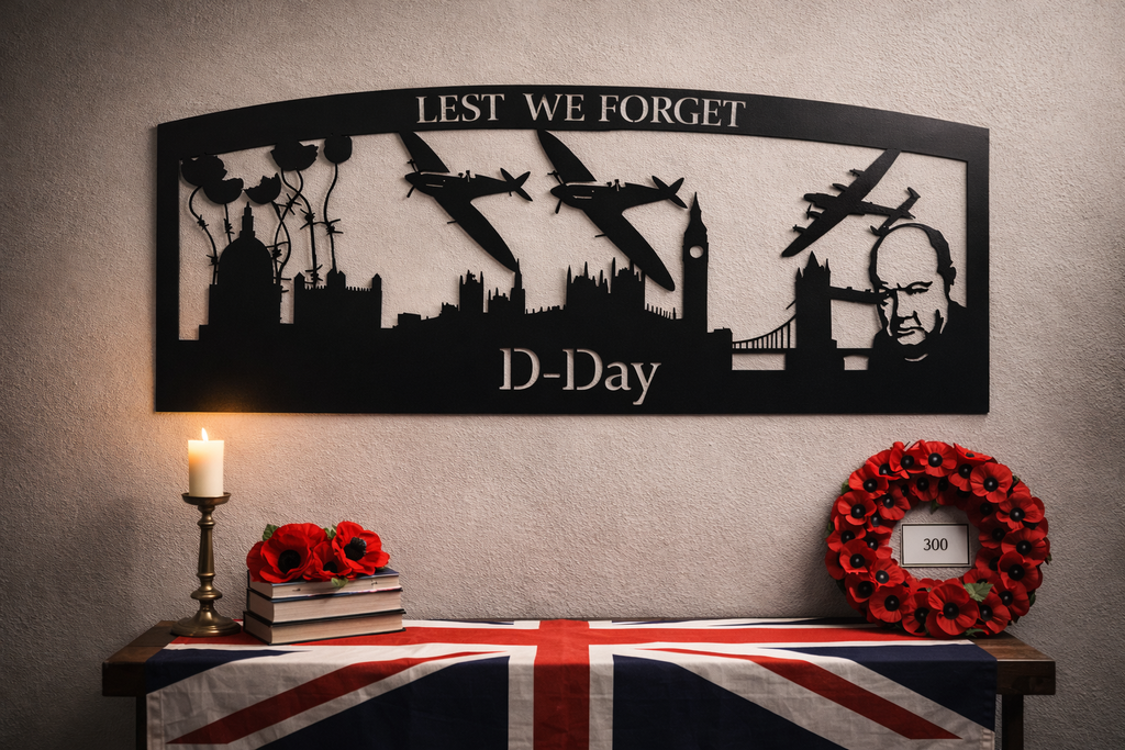 D-Day Memorial Metal Wall Art – Lest We Forget Steel Tribute Sign