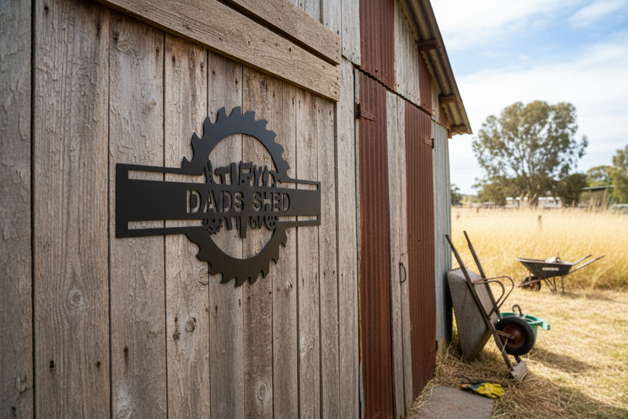 Dad's Shed Sign Metal Art - 901mm x 536mm