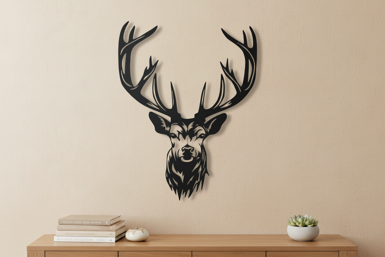 Deer Head Metal Art