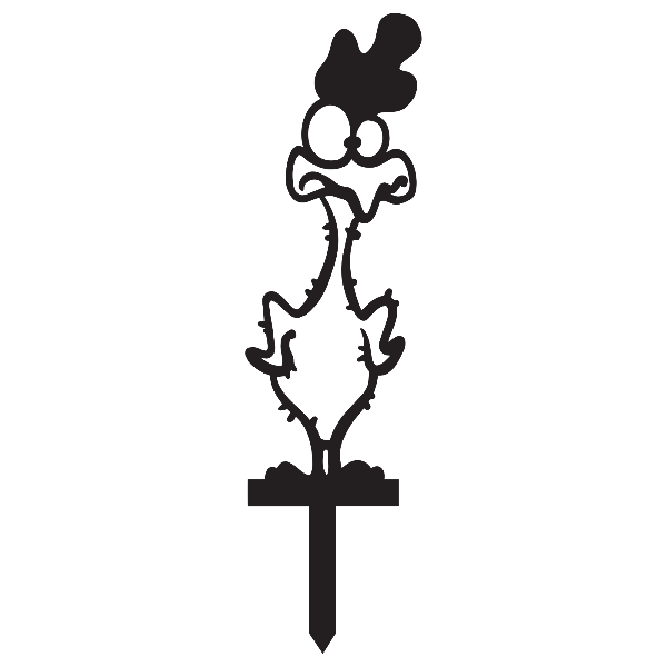 Featherless Chicken Garden Stake