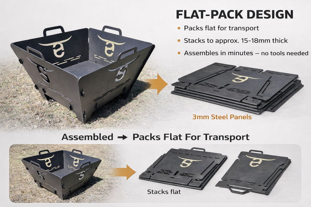 Square Compact Firepit/BBQ
