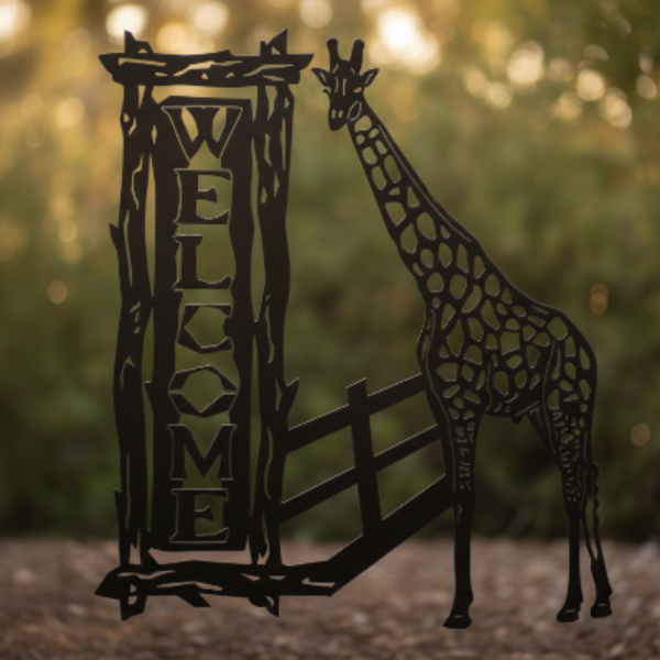 Personalised Giraffe Welcome Sign