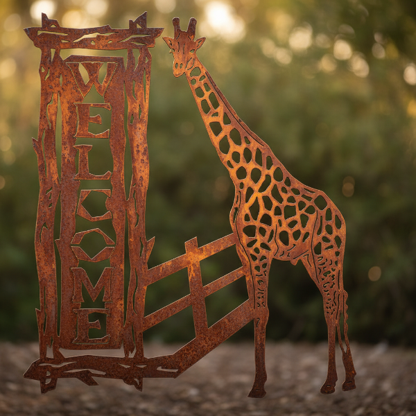 Personalised Giraffe Welcome Sign