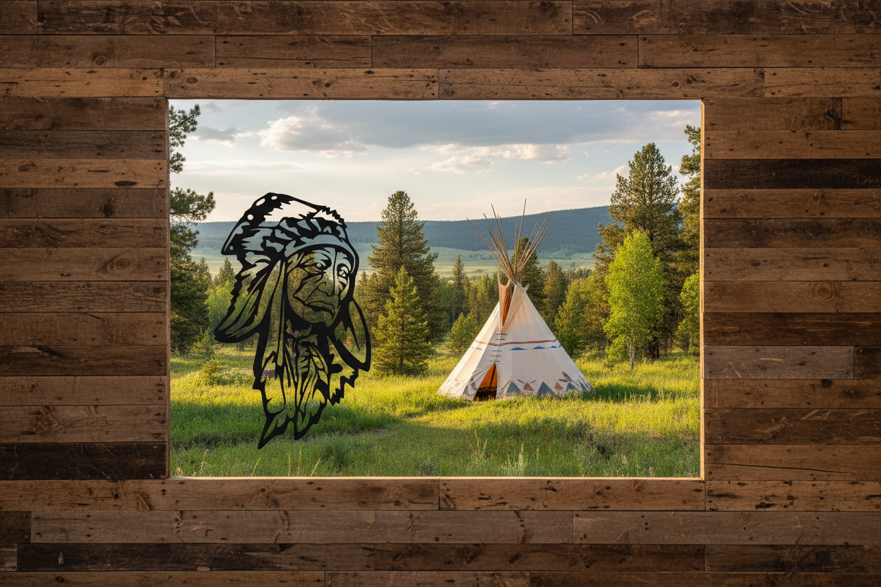 Indian Head Metal Art