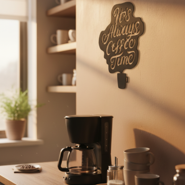 It's Always Coffee Time Metal Art