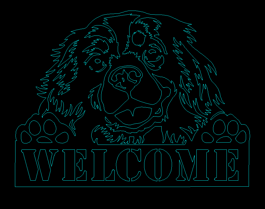 Junior King Charles Cavalier Welcome Dog Metal Wall Art