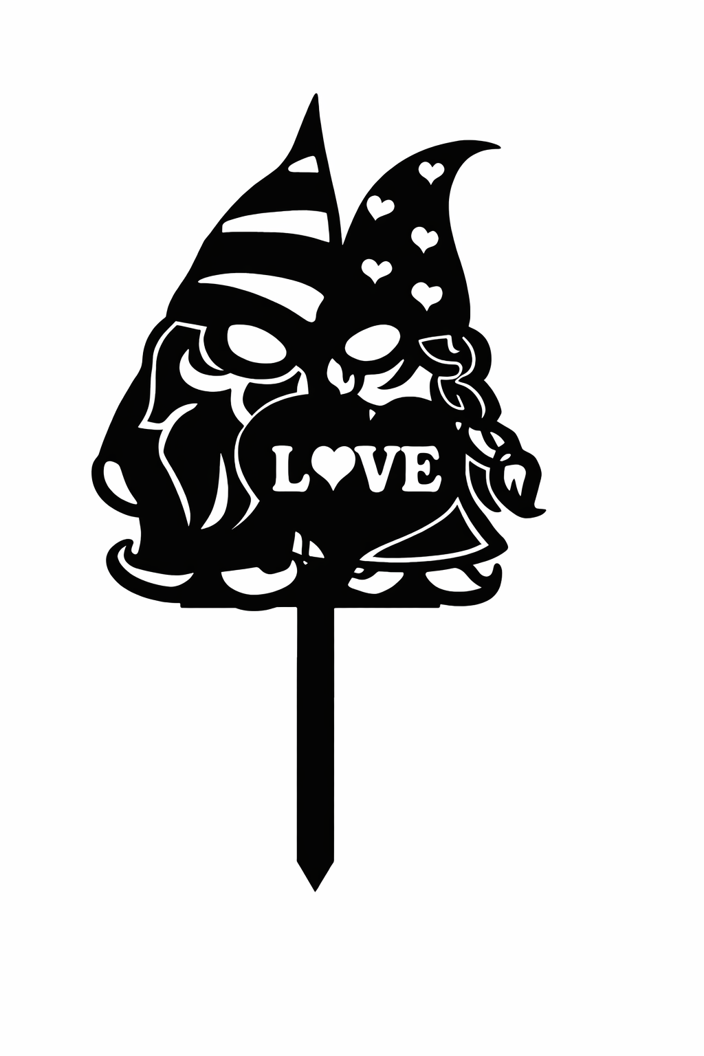 Garden Gnome "Love Stake" - Natural Rusty Steel
