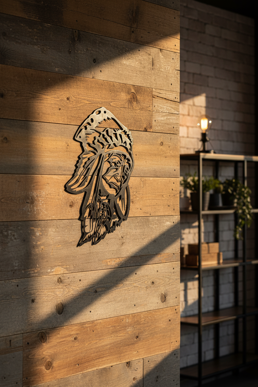 Indian Head Metal Art