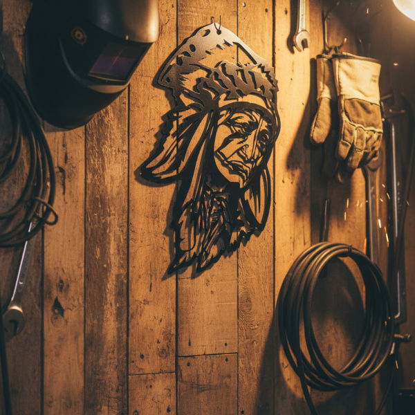 Indian Head Metal Art