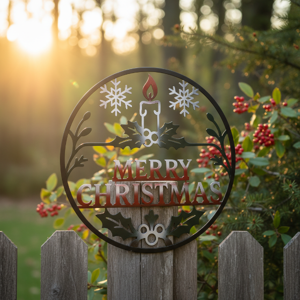 Merry Christmas Circle  Metal Art