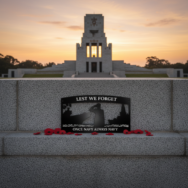 Once Navy Always Navy Metal Wall Art – Lest We Forget Naval Memorial Sign