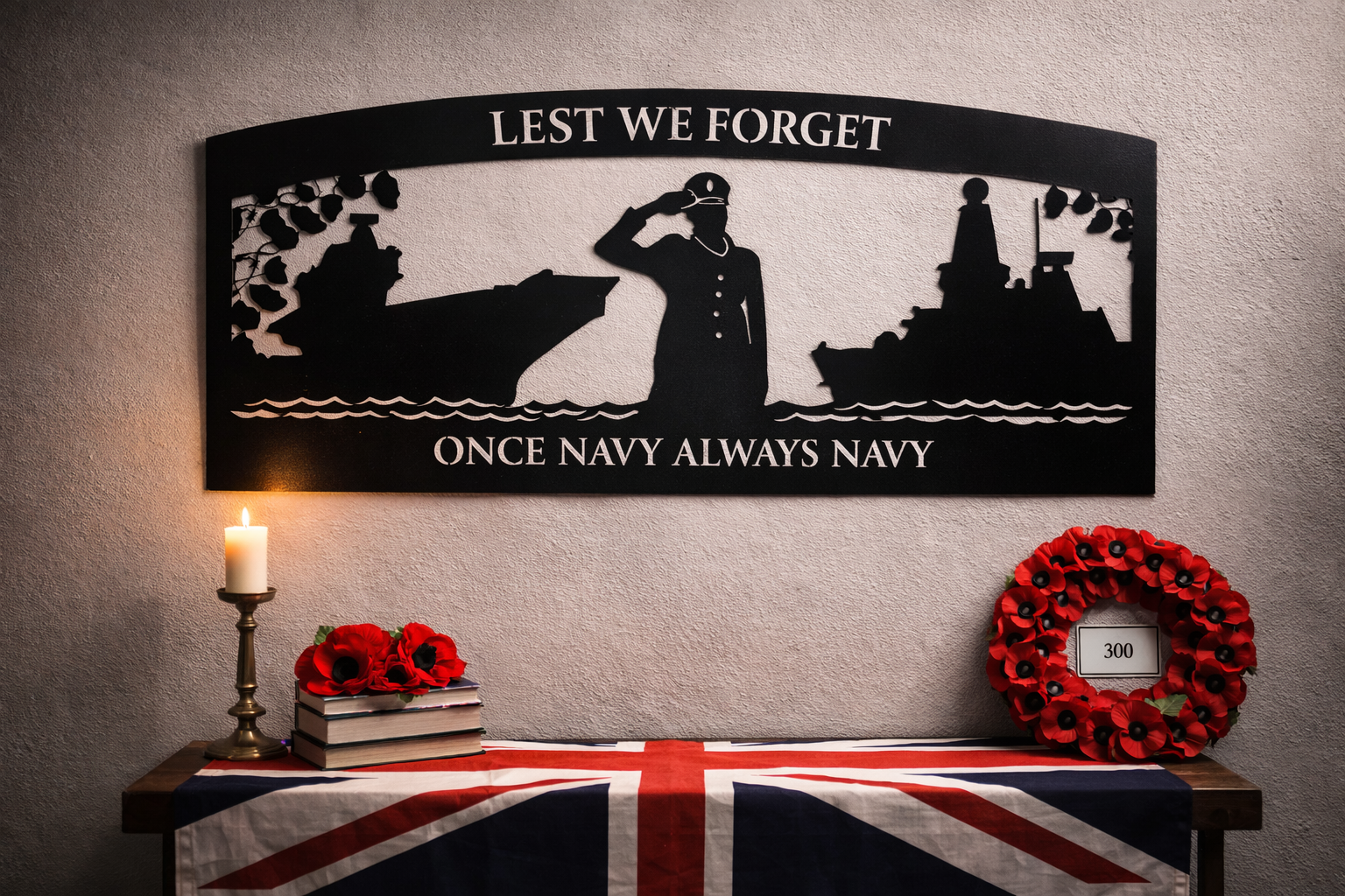 Once Navy Always Navy Metal Wall Art – Lest We Forget Naval Memorial Sign