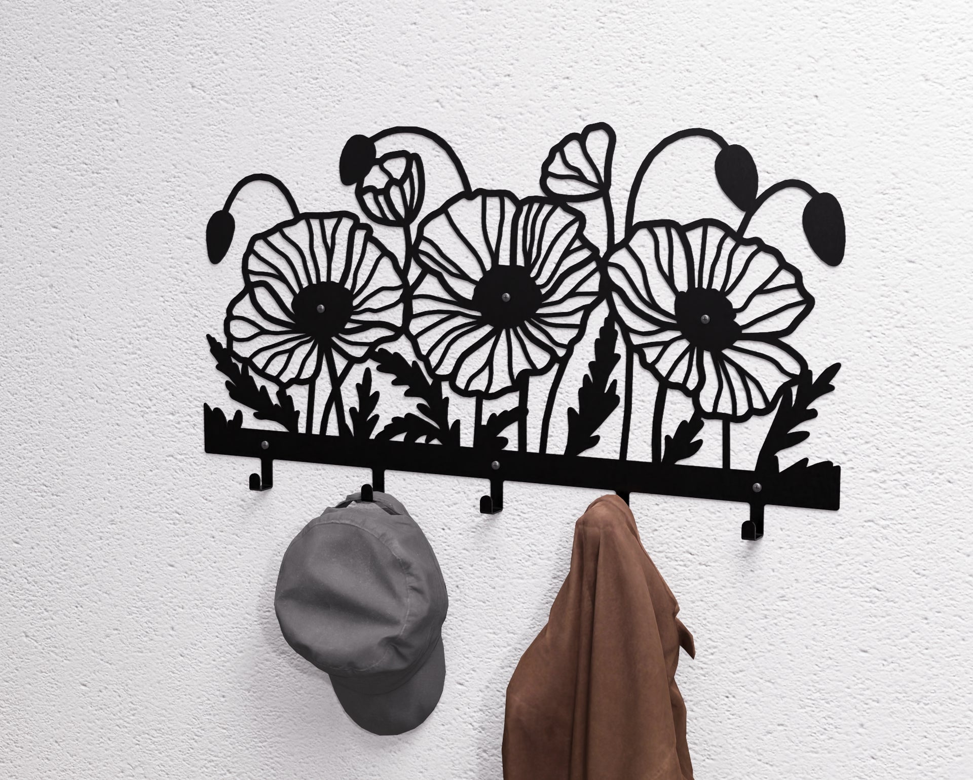 Anzac Poppies Coat/key Rack