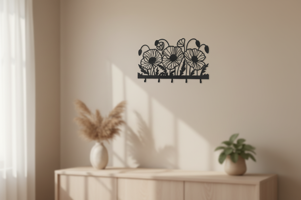 Anzac Poppies Coat/key Rack