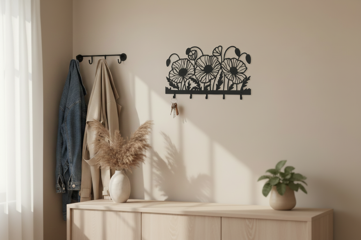 Anzac Poppies Coat/key Rack