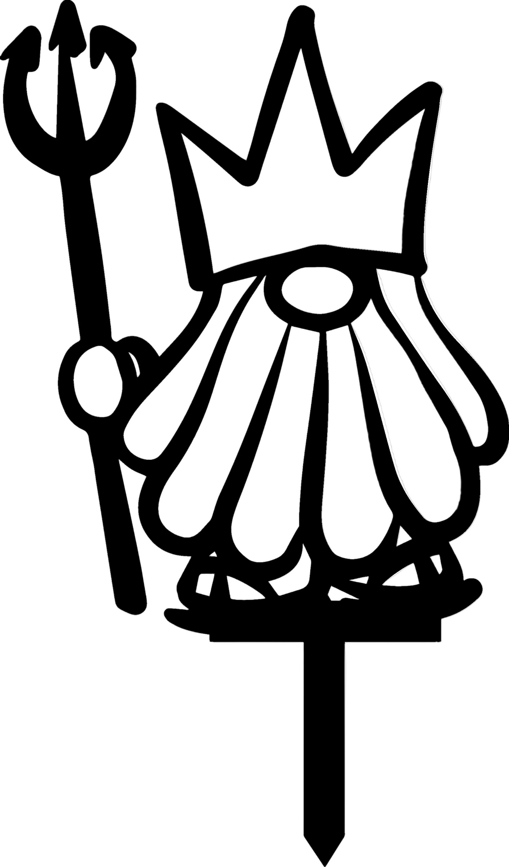 Garden Gnome Poseidon Stake