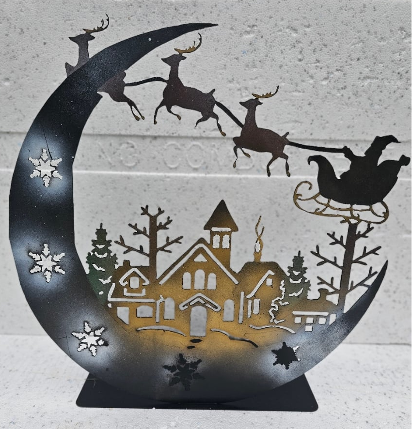 Santa Sleigh Christmas Candle Holder - Moon Holder