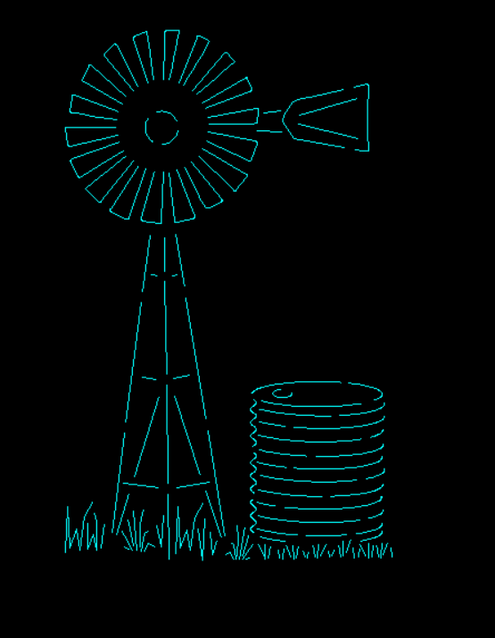 Rustic Windmill & Tank Metal Wall Art