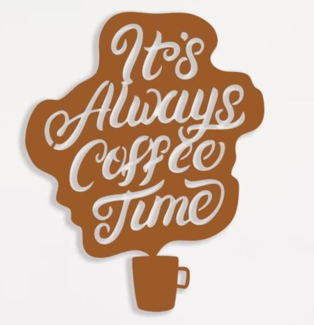 It's Always Coffee Time Metal Art