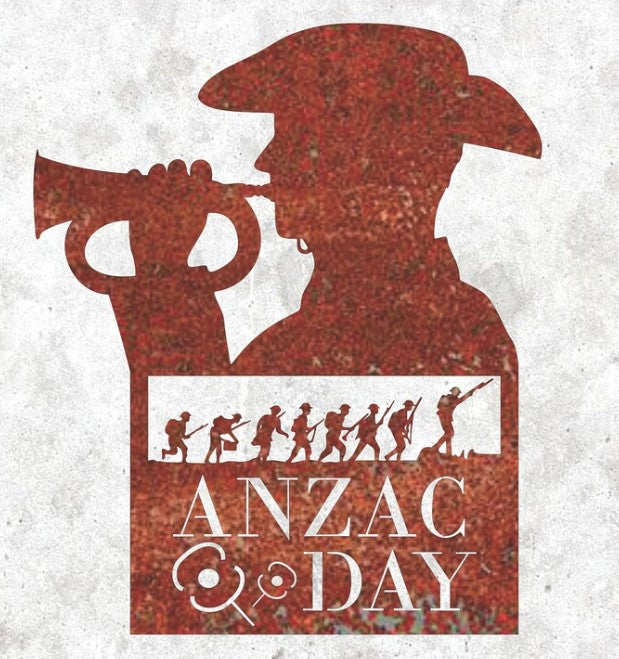 Anzac Soldier Playing Bugle Metal Art