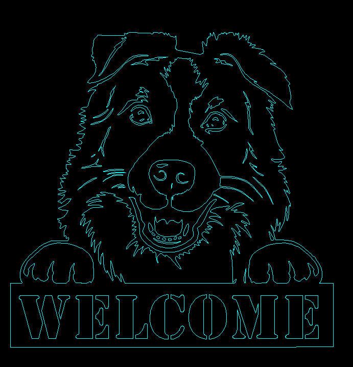 Border Collie Welcome Dog Metal Wall Art