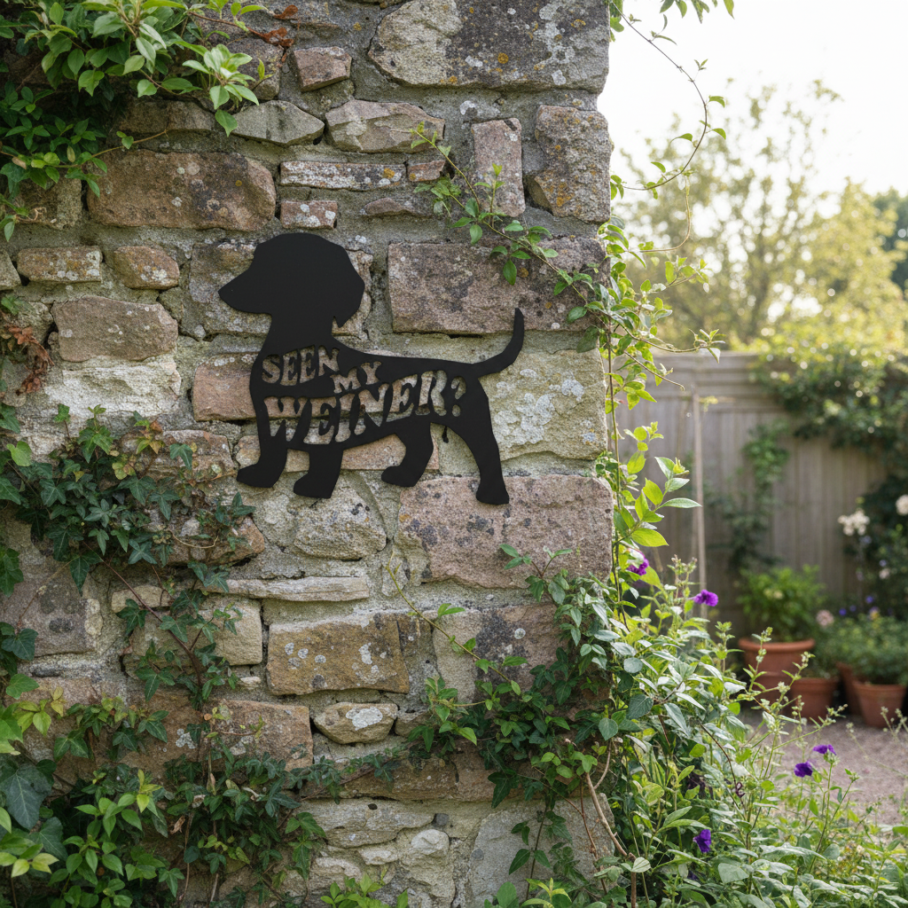 Dachshund Garden Art - "seen my weiner"