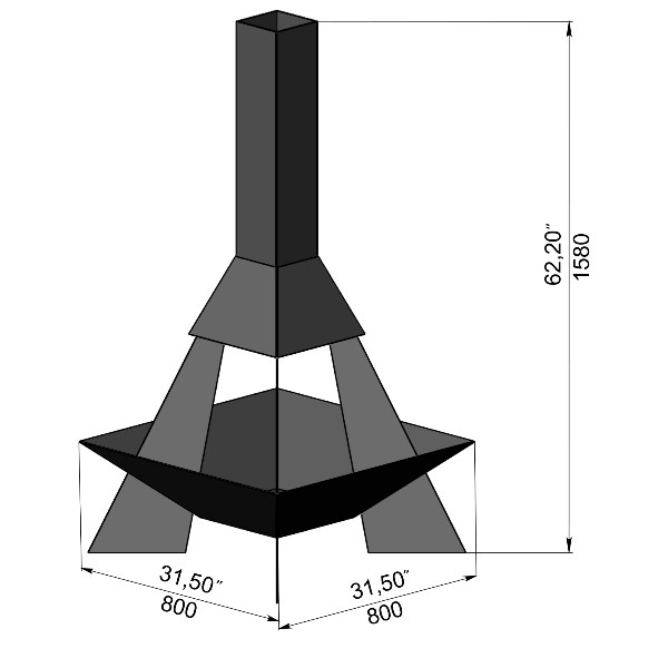 Pyramid Rocket Firepit