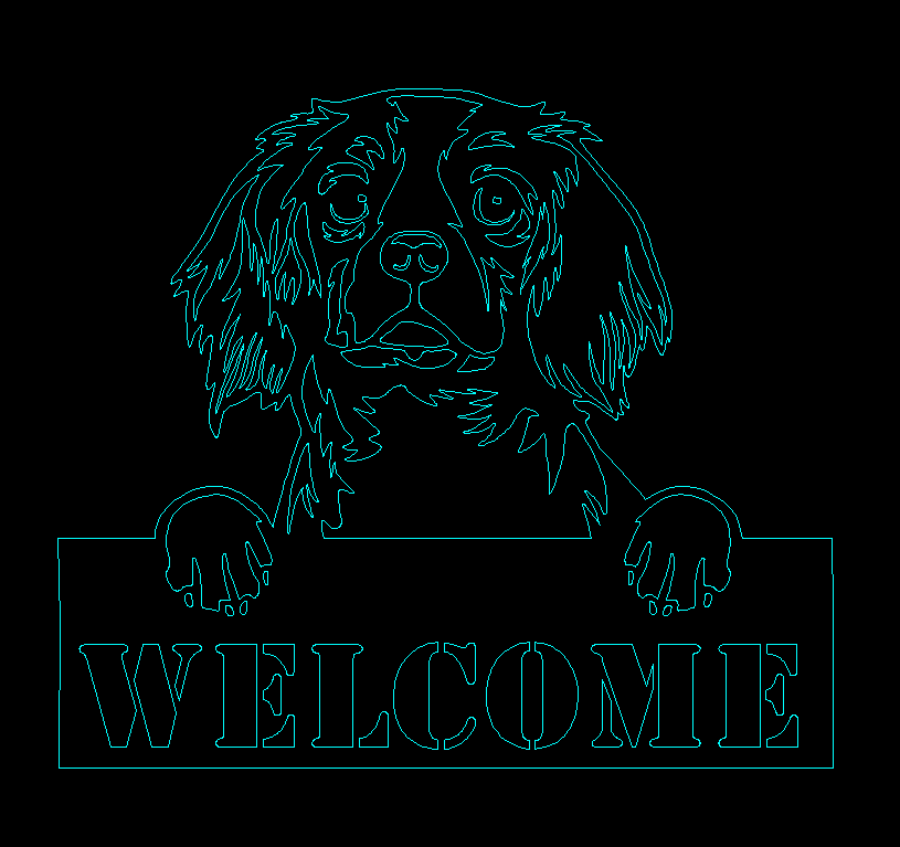 Senior King Charles Cavalier Welcome Peeking Dog Metal Wall Art