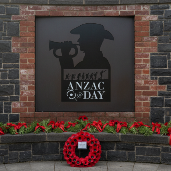 Anzac Soldier Playing Bugle Metal Art
