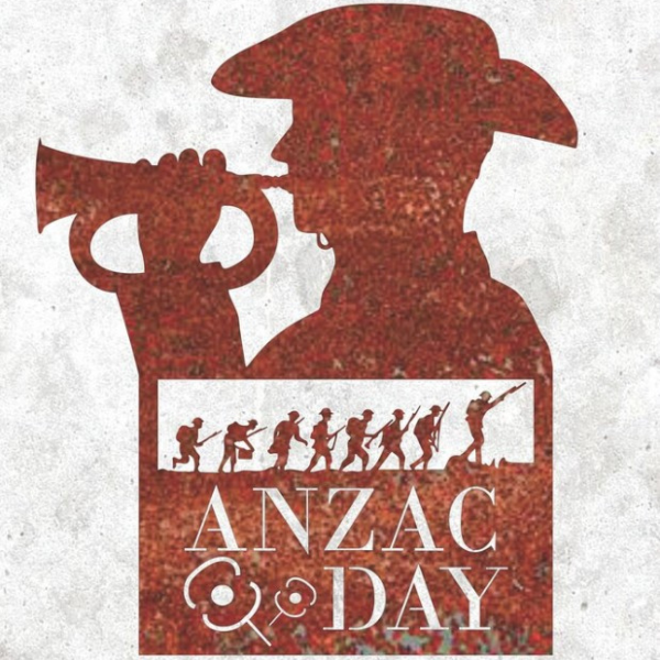 Anzac Soldier Playing Bugle Metal Art