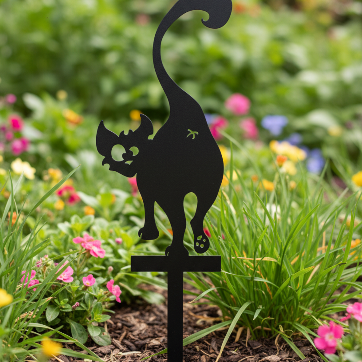 Black Cat Garden Stake