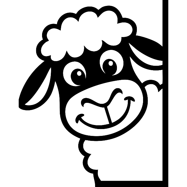 Cute Peeking Sheep
