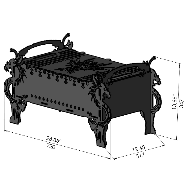 Dragon Firepit/BBQ Compact