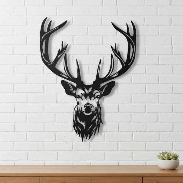 Deer Head Metal Art