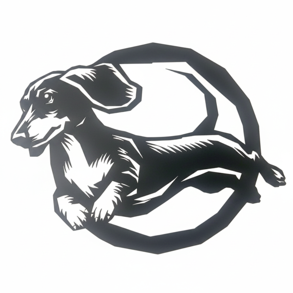 Dachshund Hoop Metal Wall Art